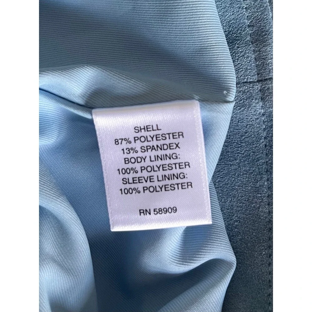Chelsea & Violet Moto Jacket Faux Suede Small Blue Asymmetrical Zip Pocket NWT - Picture 8 of 11